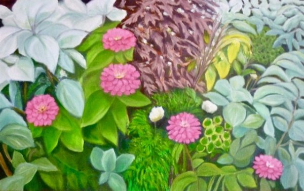 Continuing: Toshiko Kitano Groner's Art In Winter Group Show at Onishi Gallery Gardenscape 2, Oil by Toshiko Kitano Groner